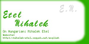 etel mihalek business card